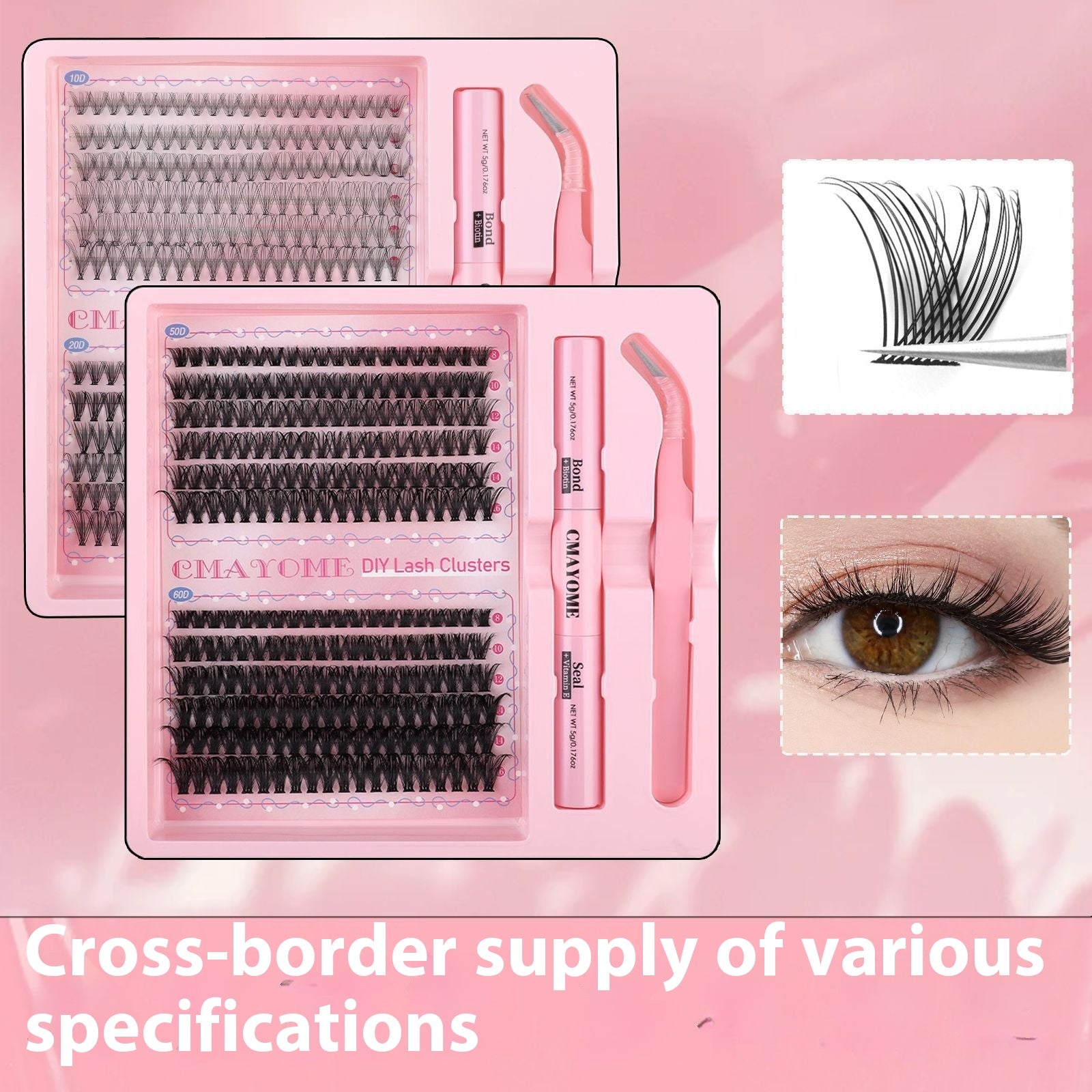DIY Einzelne Cluster-Individuelle Falsche Wimpern Natürliche Dicke Gem