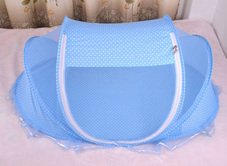 Faltbares Baby-Bett-Netz mit Kissen 2er Set