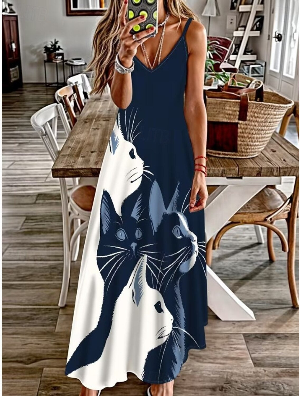 3D Digitaldruck Flaggen-Kleid für Damen