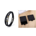 Geflochtenes Lederarmband aus Titanstahl