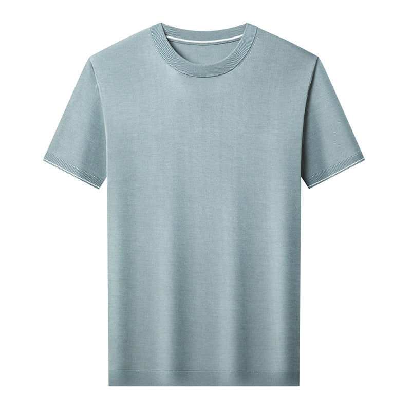 Gestricktes T-Shirt Herren Kurzarm Rundhals