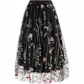 Damen-A-Linie Tüllrock Blumenmuster