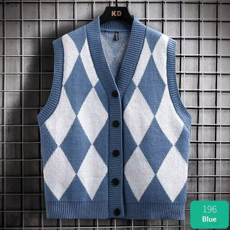 Herren Strickweste mit Rautenmuster