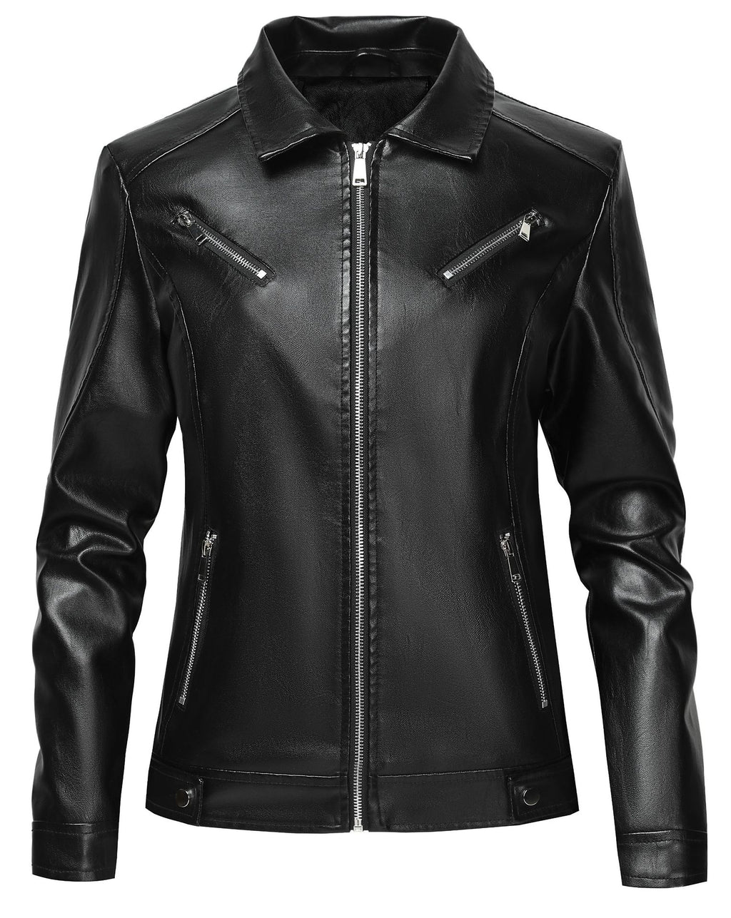 PU Lederjacke Damen, Slim Fit, Schwarz – Bild 2 | LuxeStyle
