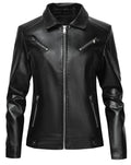 PU Lederjacke Damen, Slim Fit, Schwarz – Bild 9 | LuxeStyle