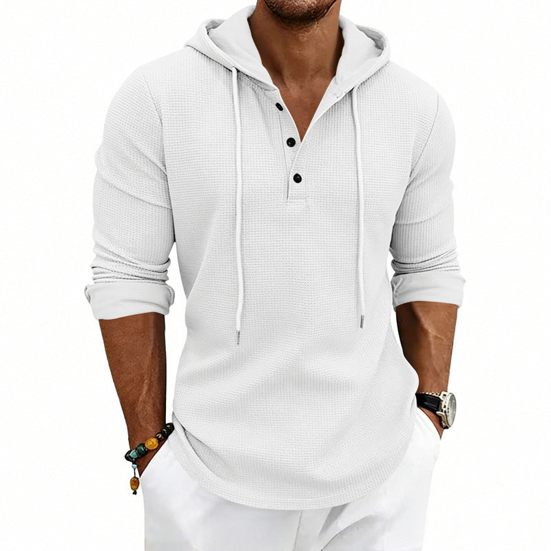 Retro Henley Langarm-Sweatshirt