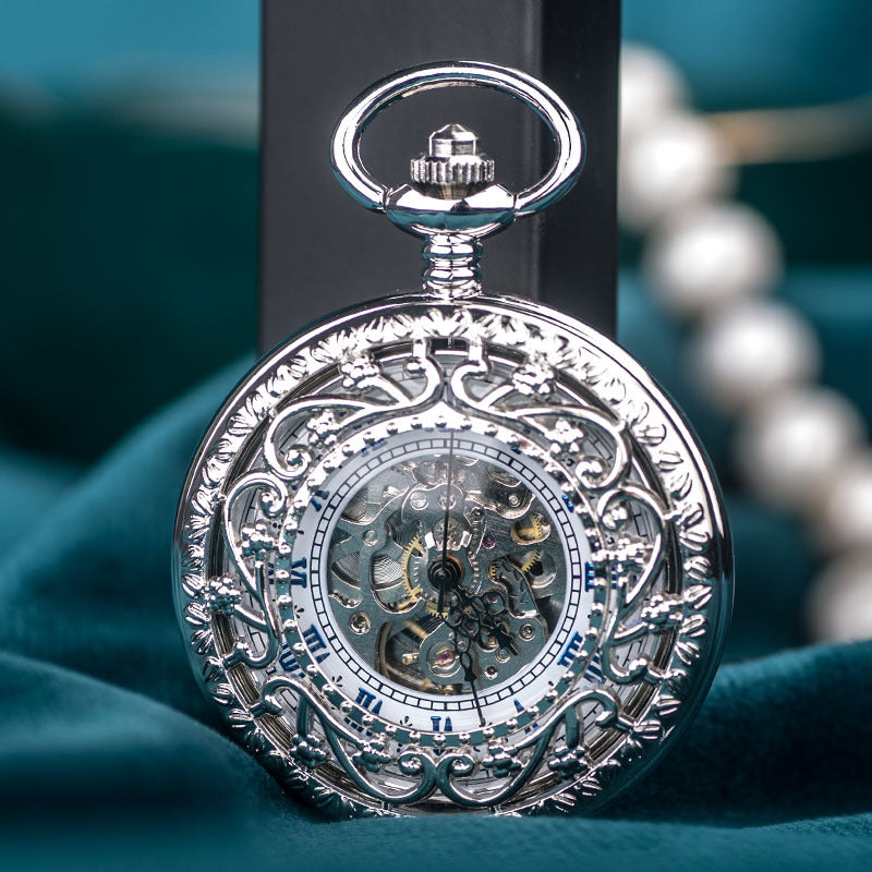 Skelett-Taschenuhr mit Mechanik – Ansicht 5