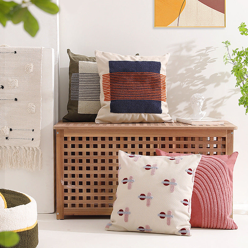 Geometrischer Kissenbezug aus Leinen – Bild 3 | LuxeStyle
