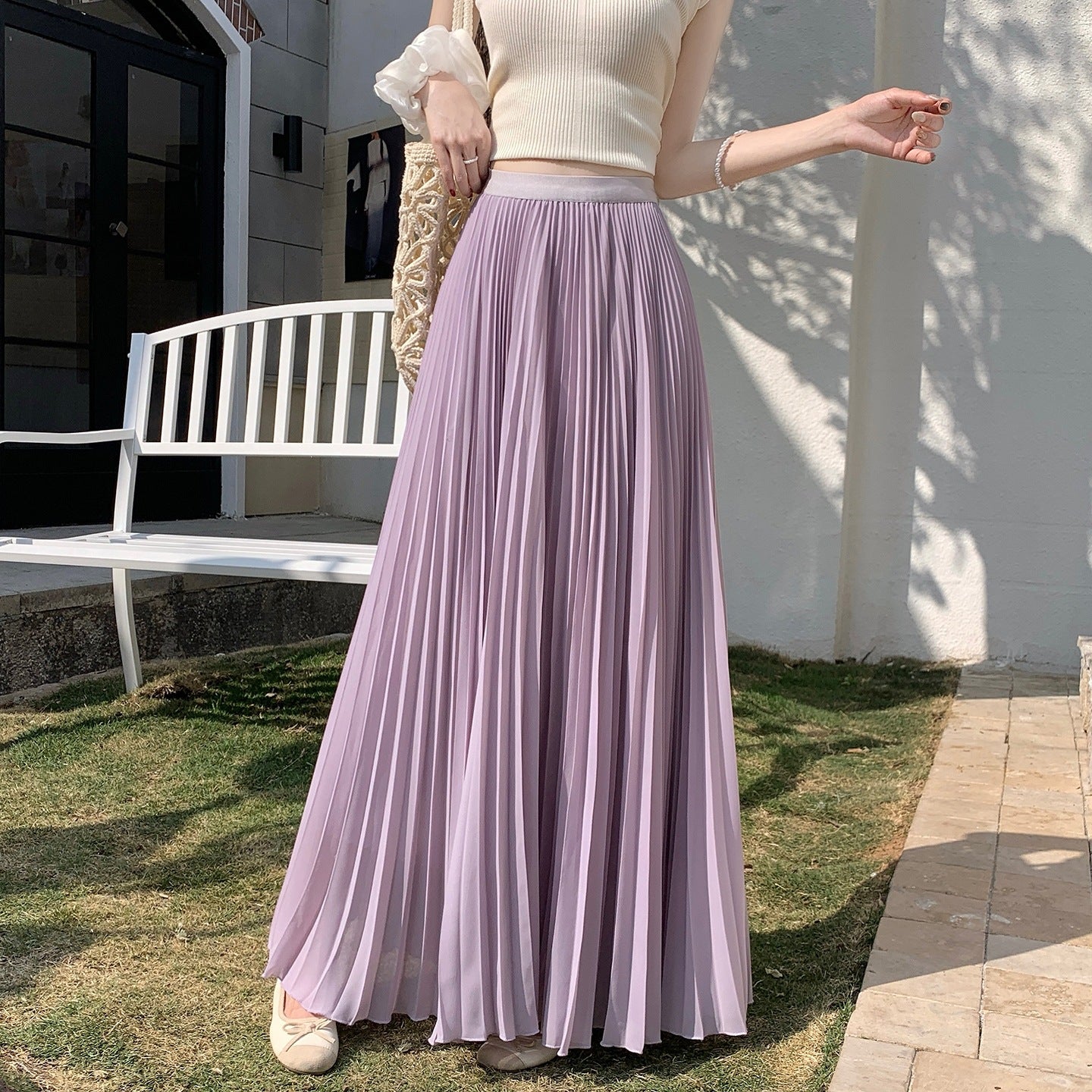 Plissierter Chiffon-Rock für Damen – Ansicht 5