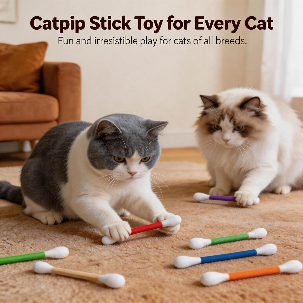 6er-Pack Katzenminze-Spielzeug – Q-Tip-Sticks