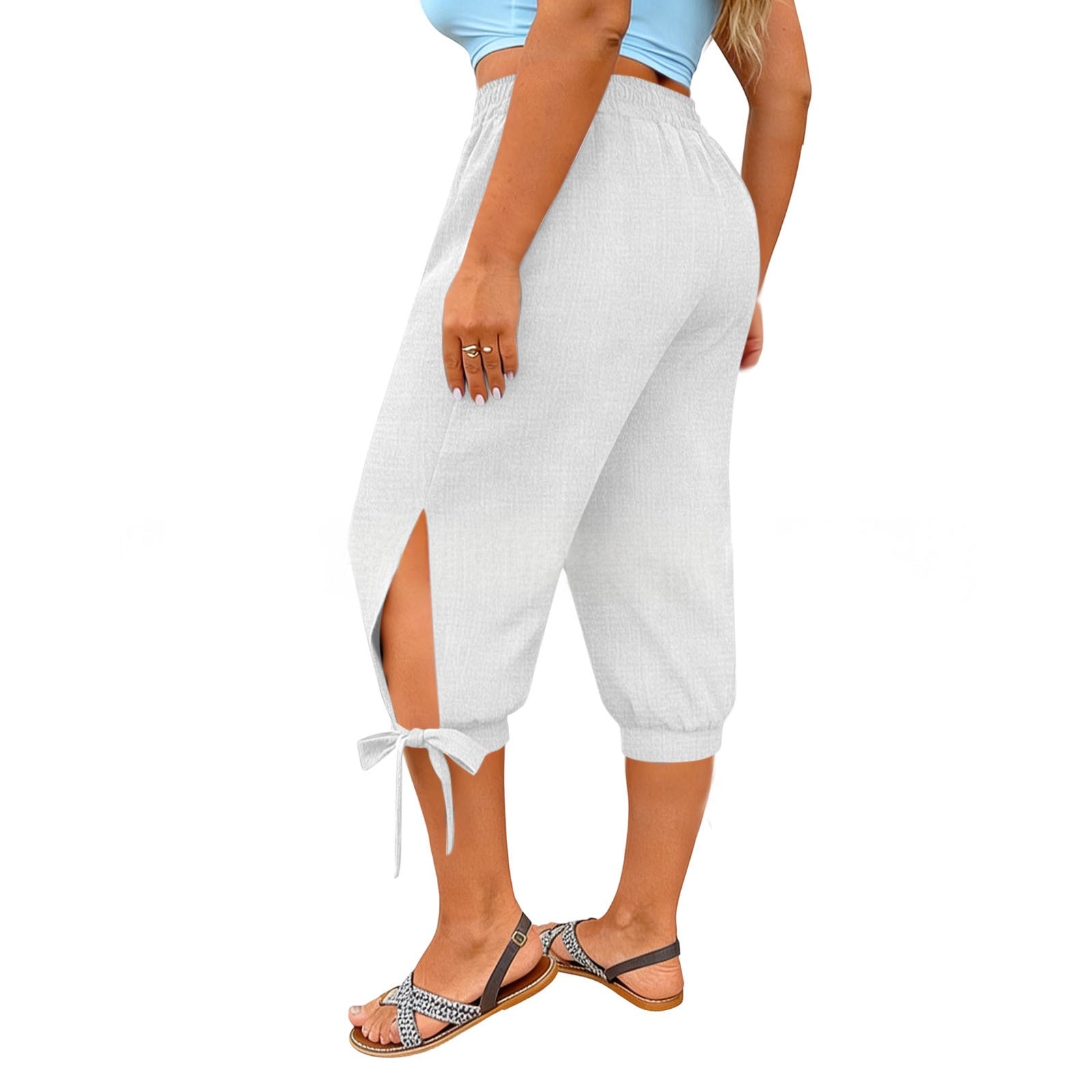 Retro Chic Cropped Culottes Plus Size