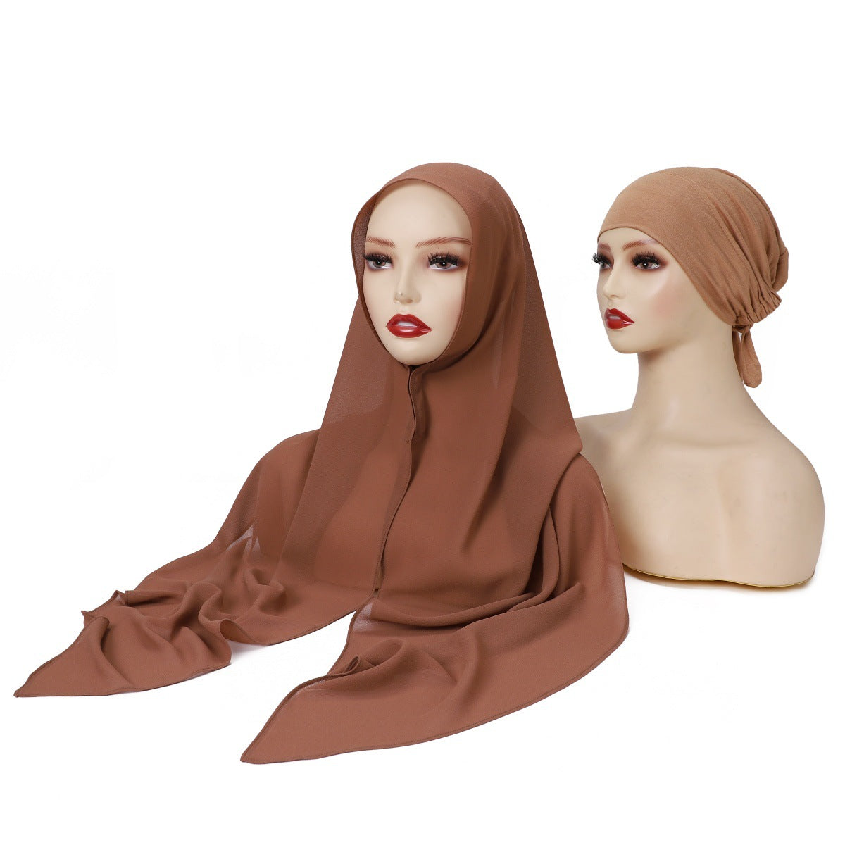 Chiffon-Schal-Set mit Kapuze – Bild 8 | LuxeStyle