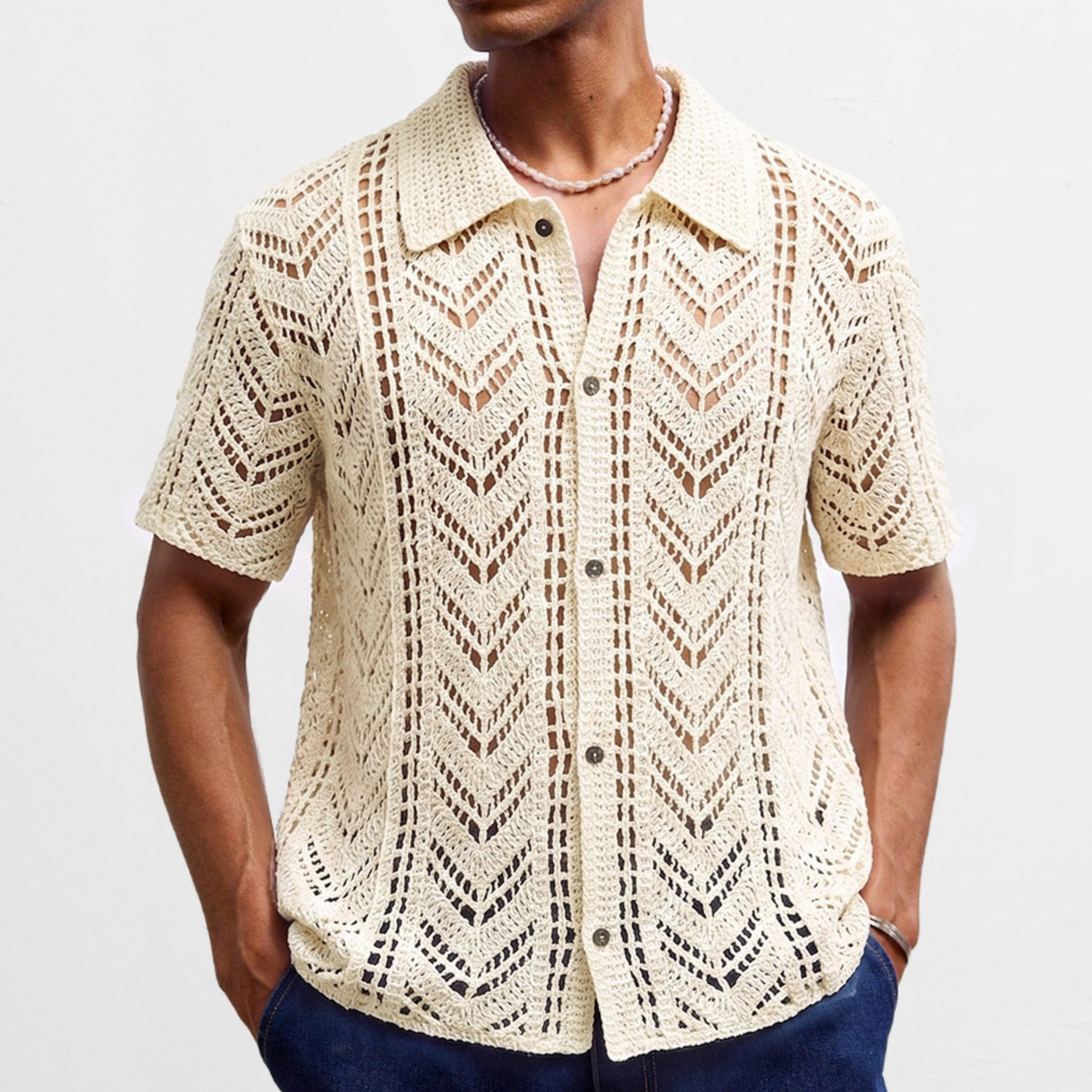 Gehäkelter Pullover im Slim Fit – Ansicht 4