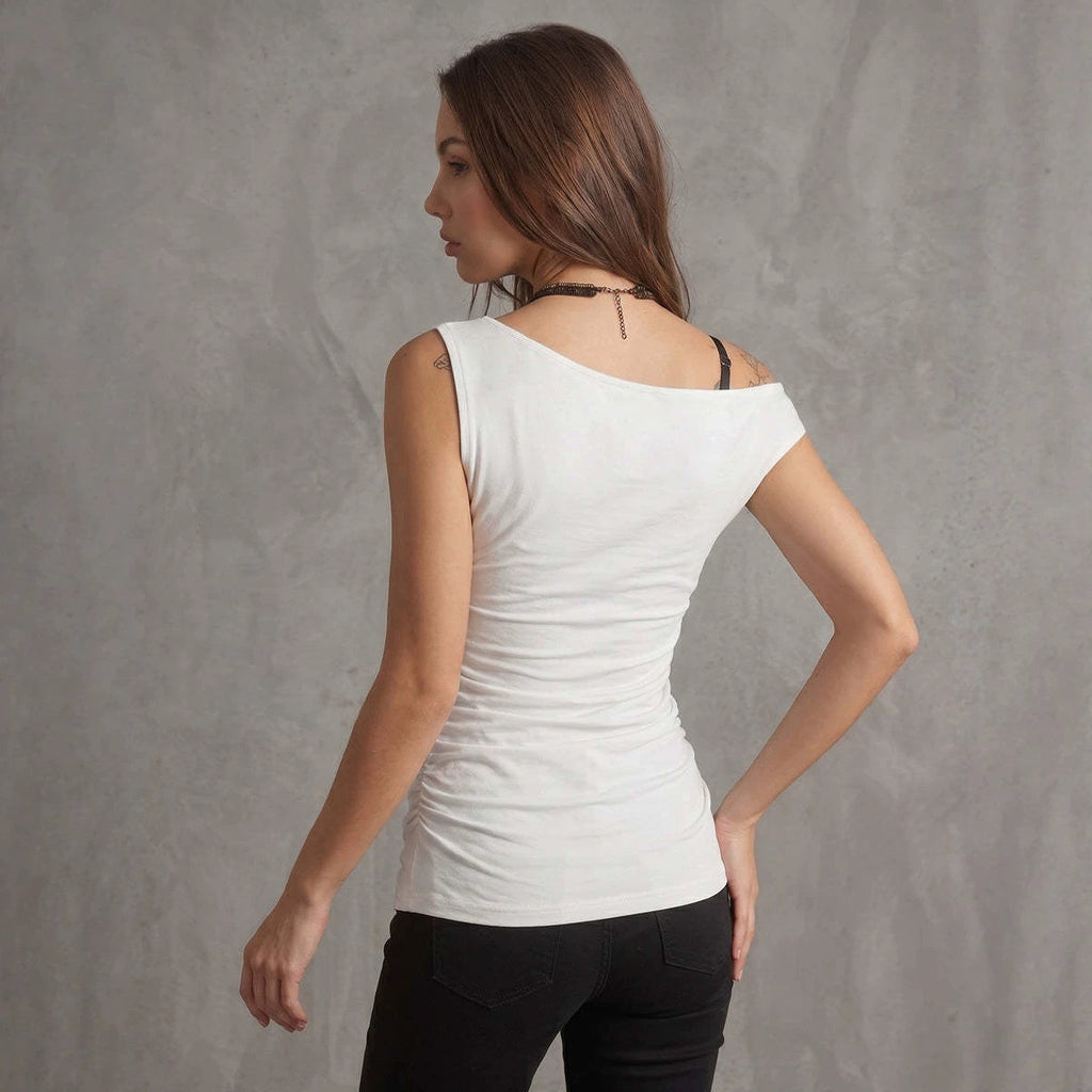 Ärmelloses Off-Shoulder Top mit Lochmuster