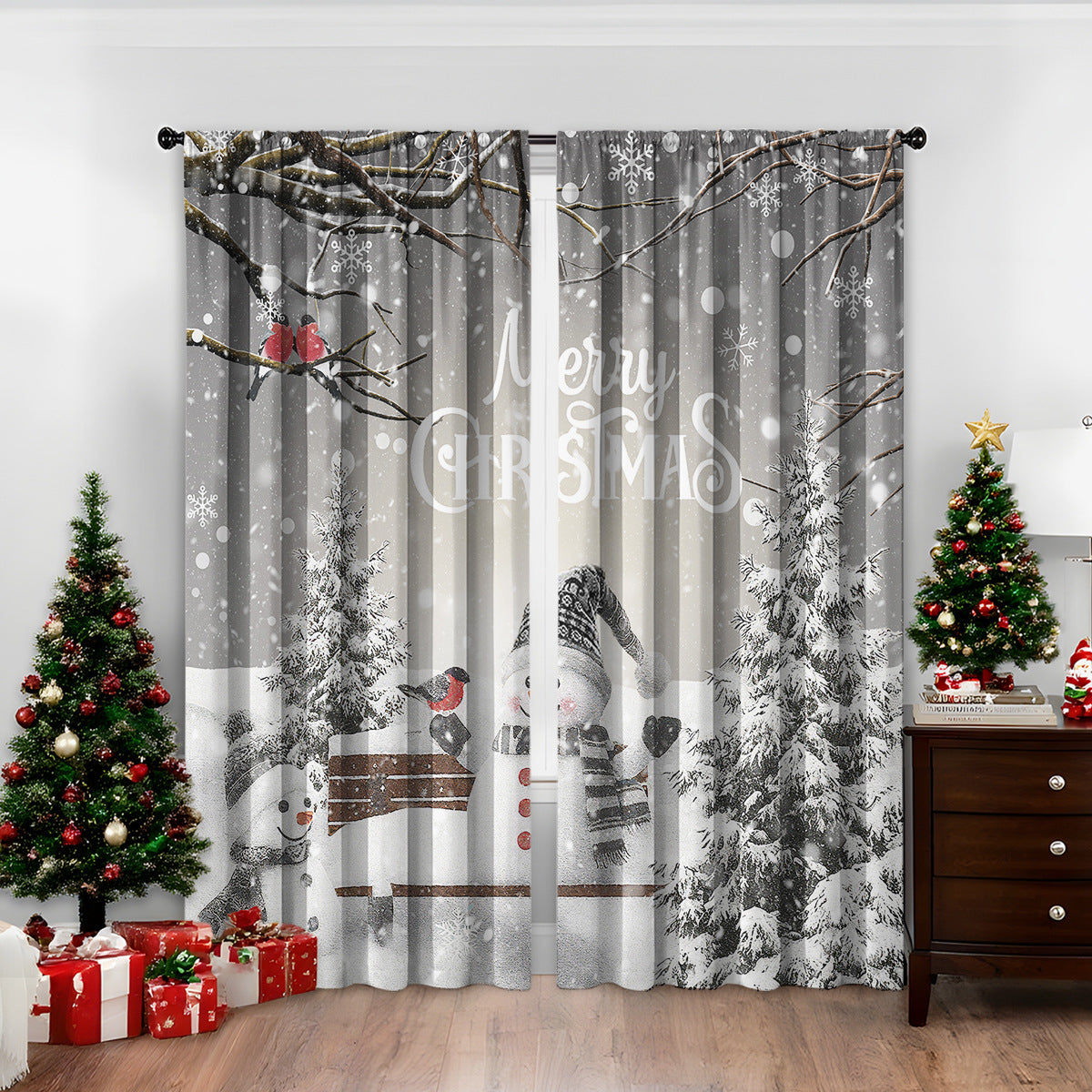 Weihnachtsvorhänge mit 3D-Digitaldruck