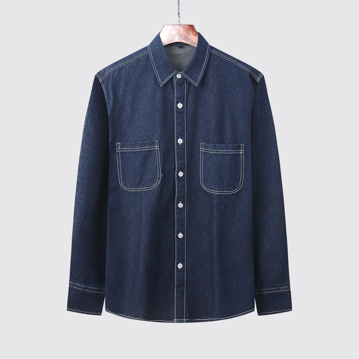 Herren Langarmshirt Slim Fit Casual