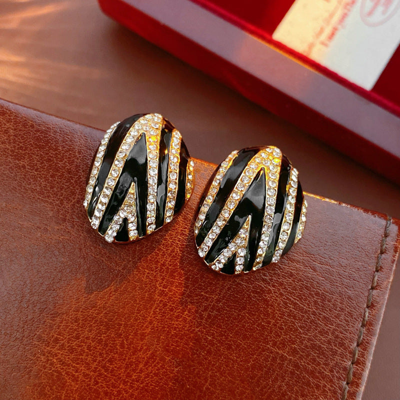 S925 Silber Vintage Rhombus Tassel Ohrstecker
