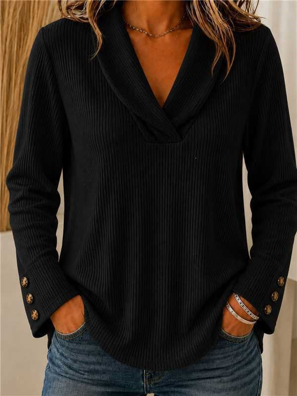Mode Damen Einfarbiger Crew-Neck Casual Pullover