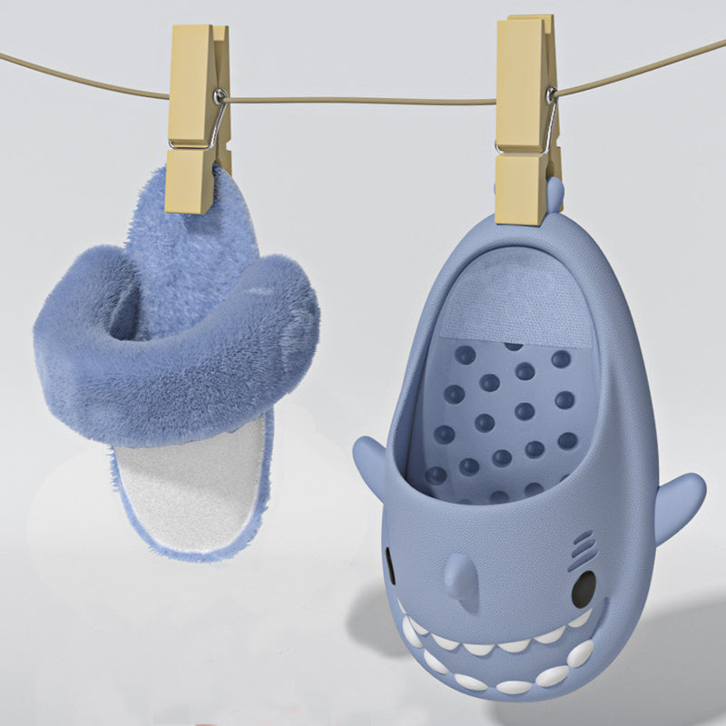 Winter Hai-Slippers – Flauschige Hausschuhe