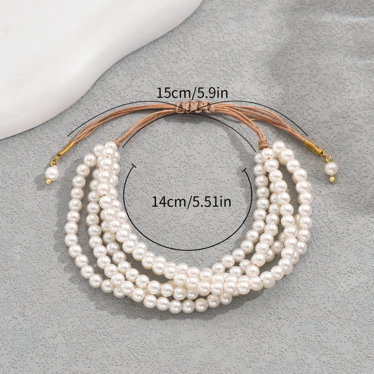 Multischicht-Armband mit Kunstperlen – Anpassbarer Damen-Schmuck