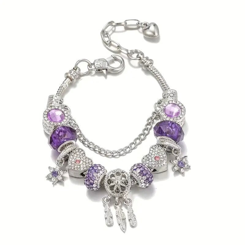 Armband Eleganter Traumfänger mit lila Perlen | LuxeStyle