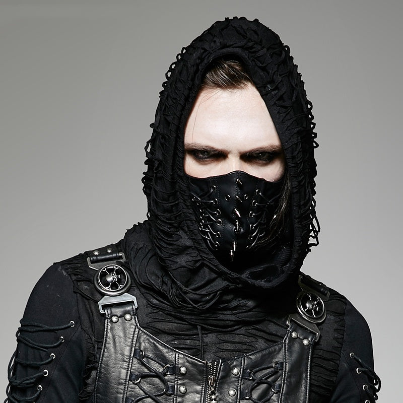 Rock Field CS Spike Unisex Punk Rope Leder Maske