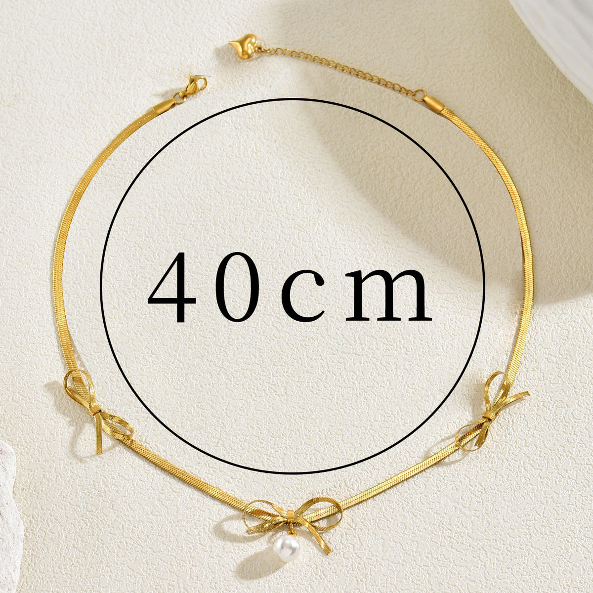 Schlange-Kette mit Perlen-Schleifen-Anhänger – Ansicht 4