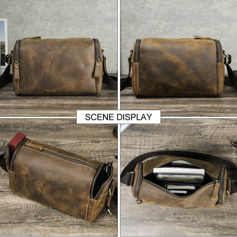 Retro Crazy Horse Leder Umhängetasche – Bild 3 | LuxeStyle