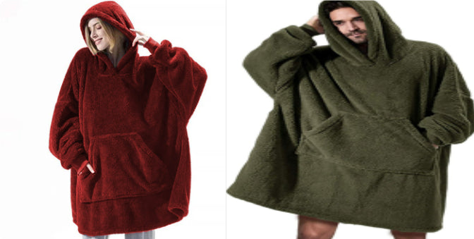 Kuschel-Hoodie mit grosser Tasche