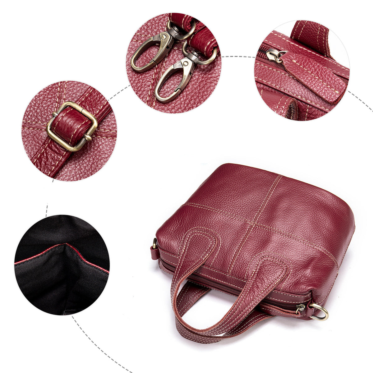 Schwarze Ledertasche mit Schultergurt – Bild 3 | LuxeStyle
