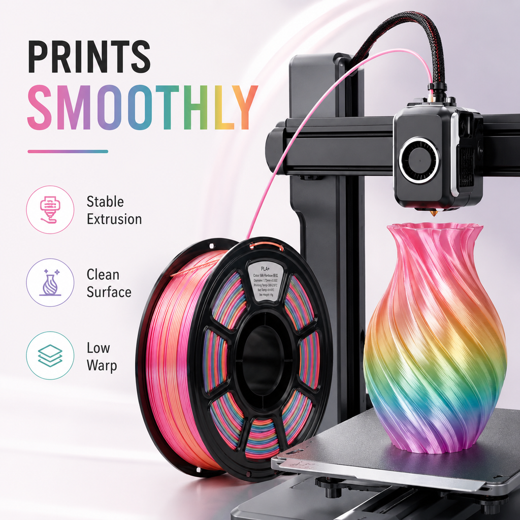 Seiden PLA Filament Regenbogen 1.75mm, 1kg