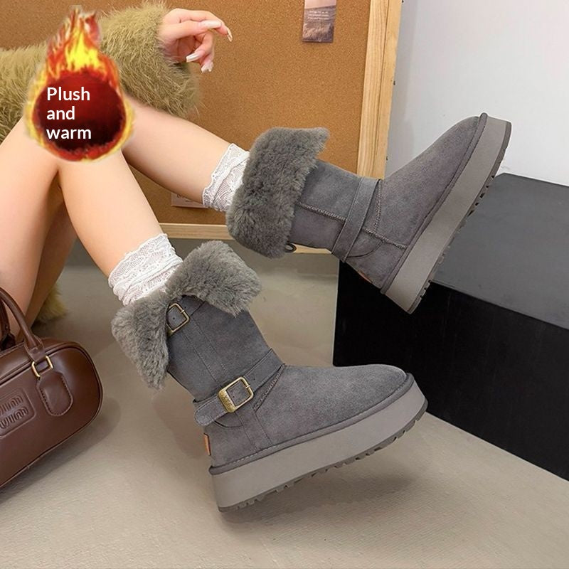 Gepolsterte Mid-Calf Winterstiefel für Damen