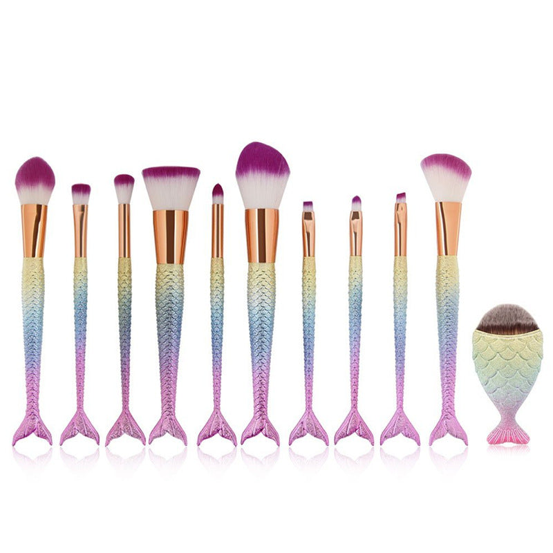 Makeup Pinsel-Set im Fischschwanz-Design
