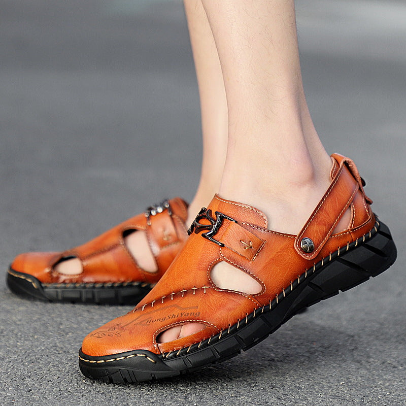Trendige Herren-Sandalen aus echtem Leder