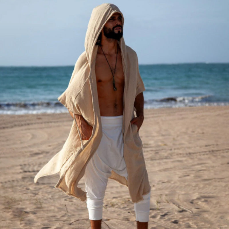 Herren-Strandshirt mit UV-Schutz und Kapuze