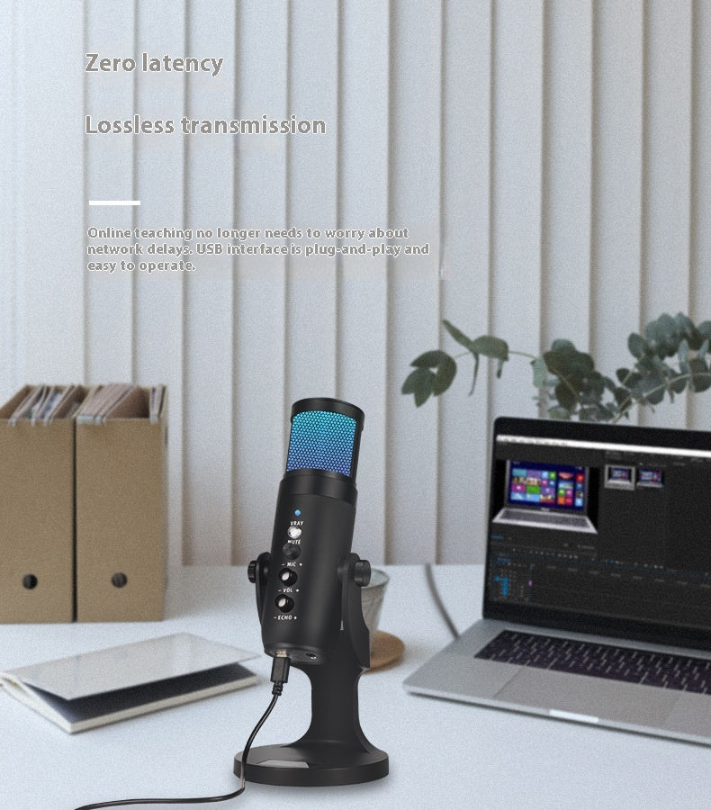RGB USB Kondensator-Mikrofon mit Stimmungslicht