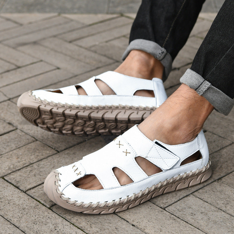 Handgenähte Casual Sandalen mit Klettverschluss – Bild 6 | LuxeStyle