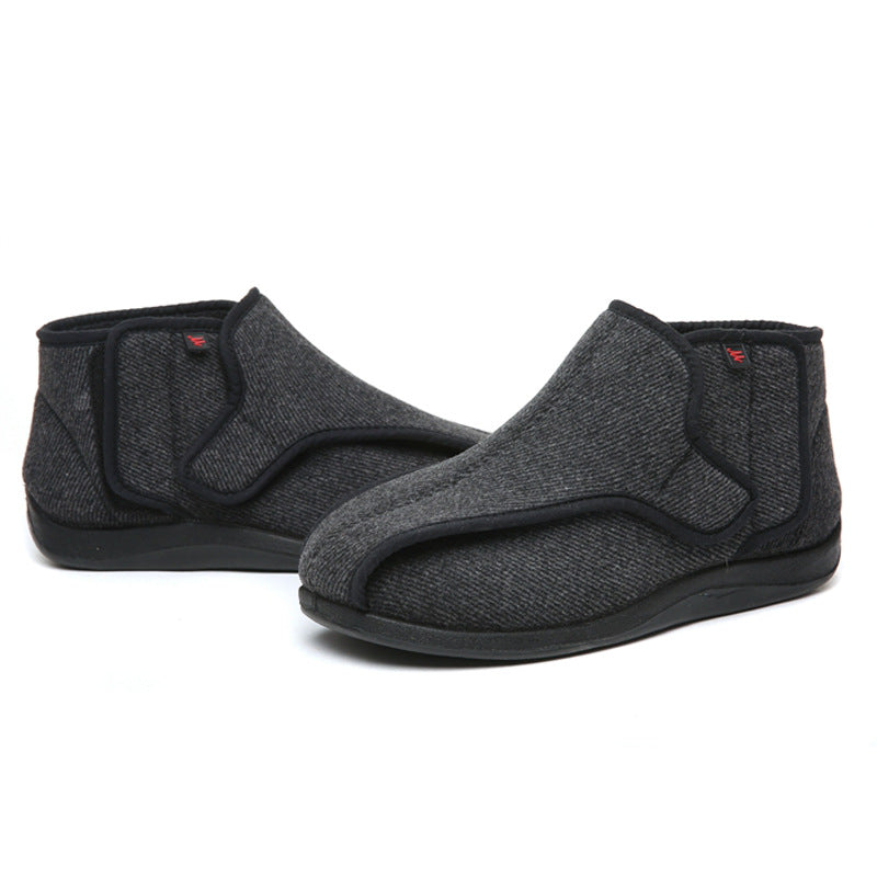 Gestreifte Tweed-Schuhe mit Klettverschluss