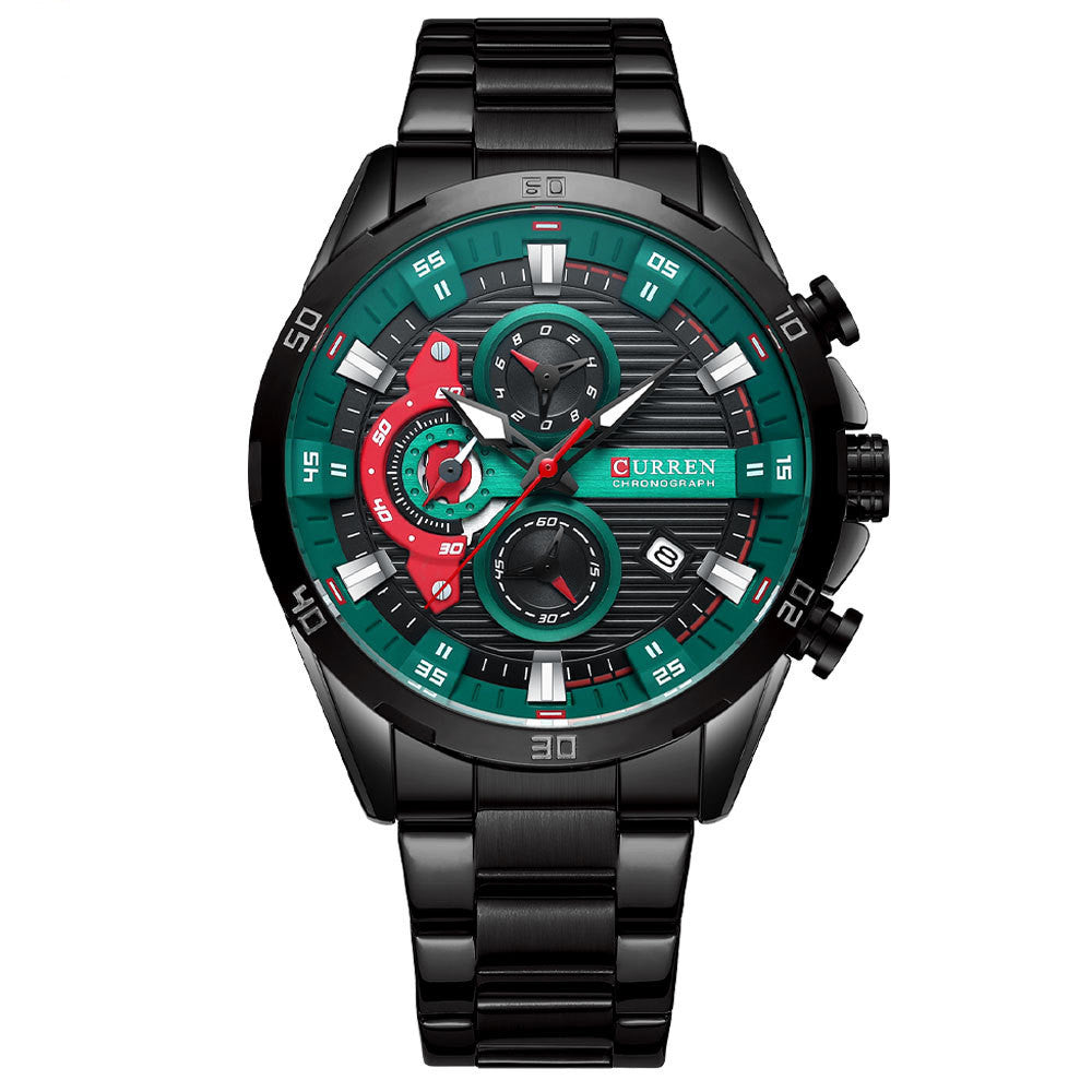 Herrenuhr mit sechs Zeigern, Stahlarmband, Quarz | LuxeStyle