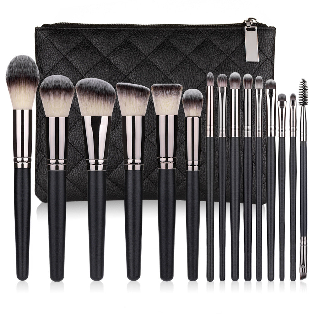15-teiliges Make-up Pinselset mit Tasche | LuxeStyle
