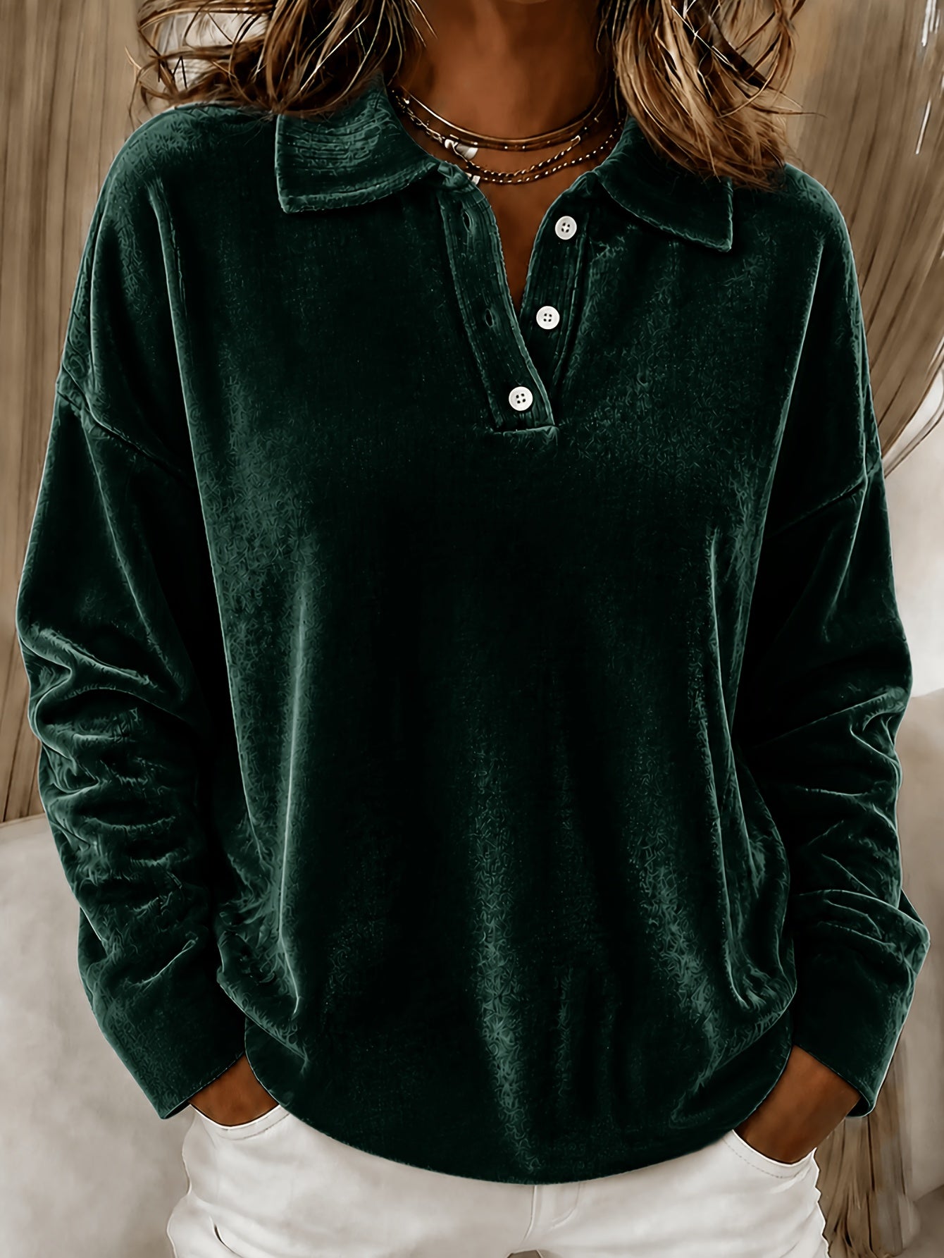 Relaxed Polo-Shirt mit Umschlagkragen