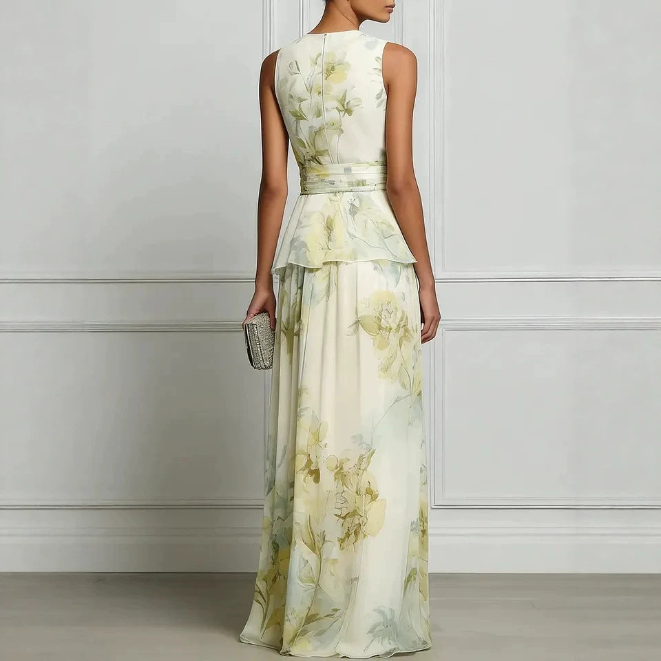 Elegantes ärmelloses Blumenkleid mit Print – Bild 3 | LuxeStyle