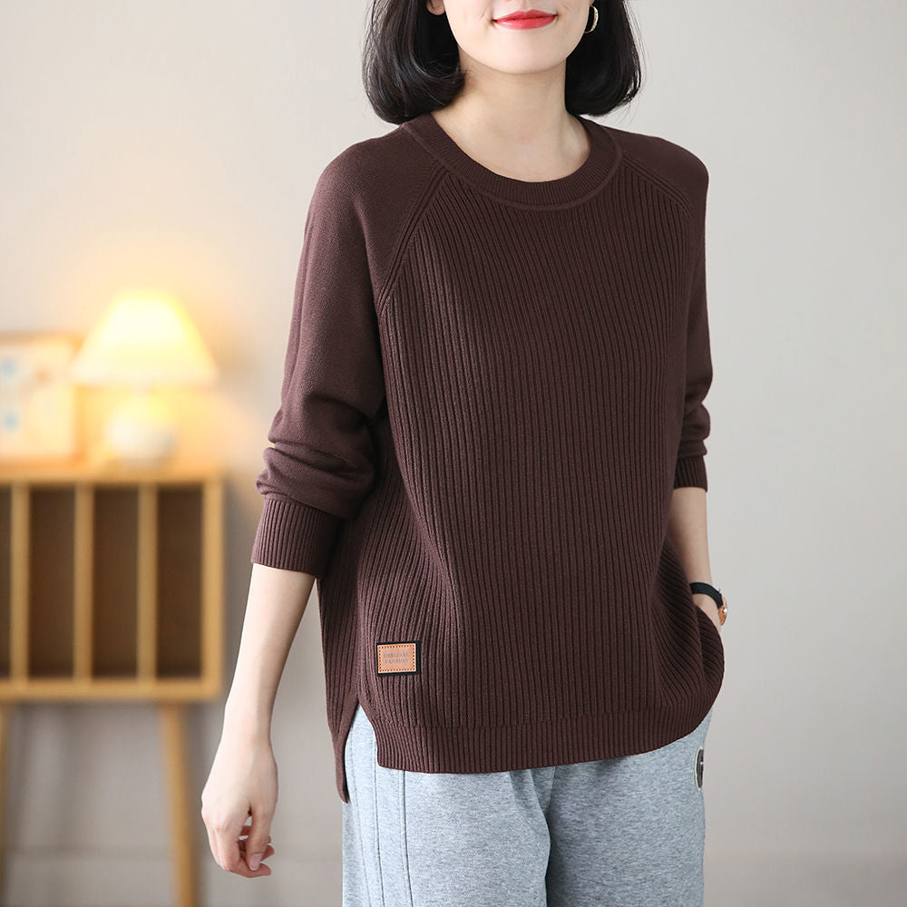 Strickpullover mit Rundhalsausschnitt für Damen
