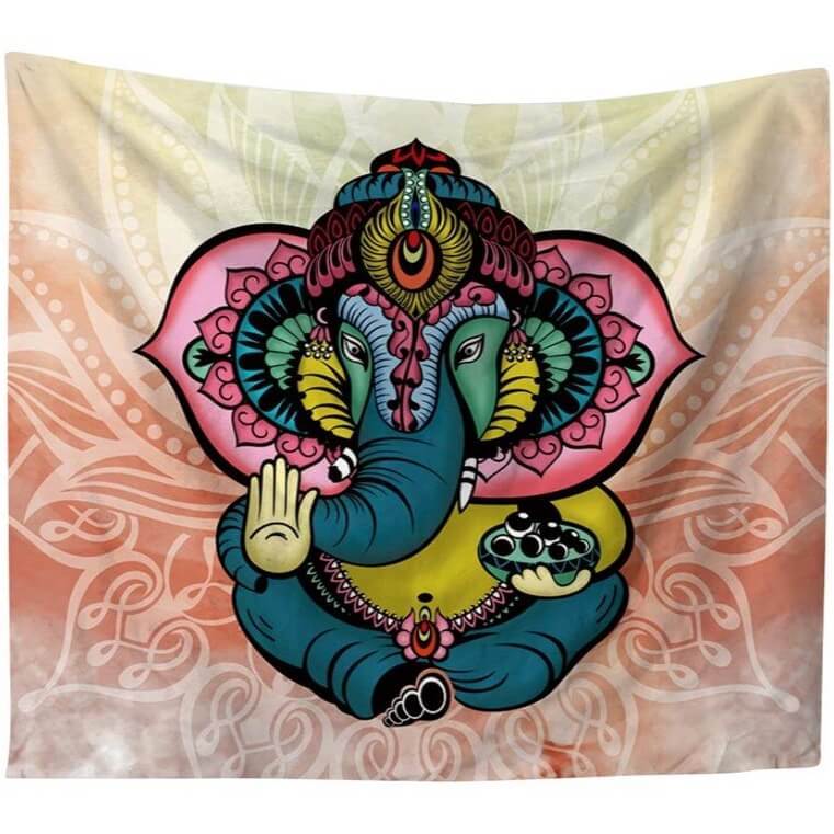 Mosaik-Wandteppich "Hindi Elefant" – Bild 1 | LuxeStyle