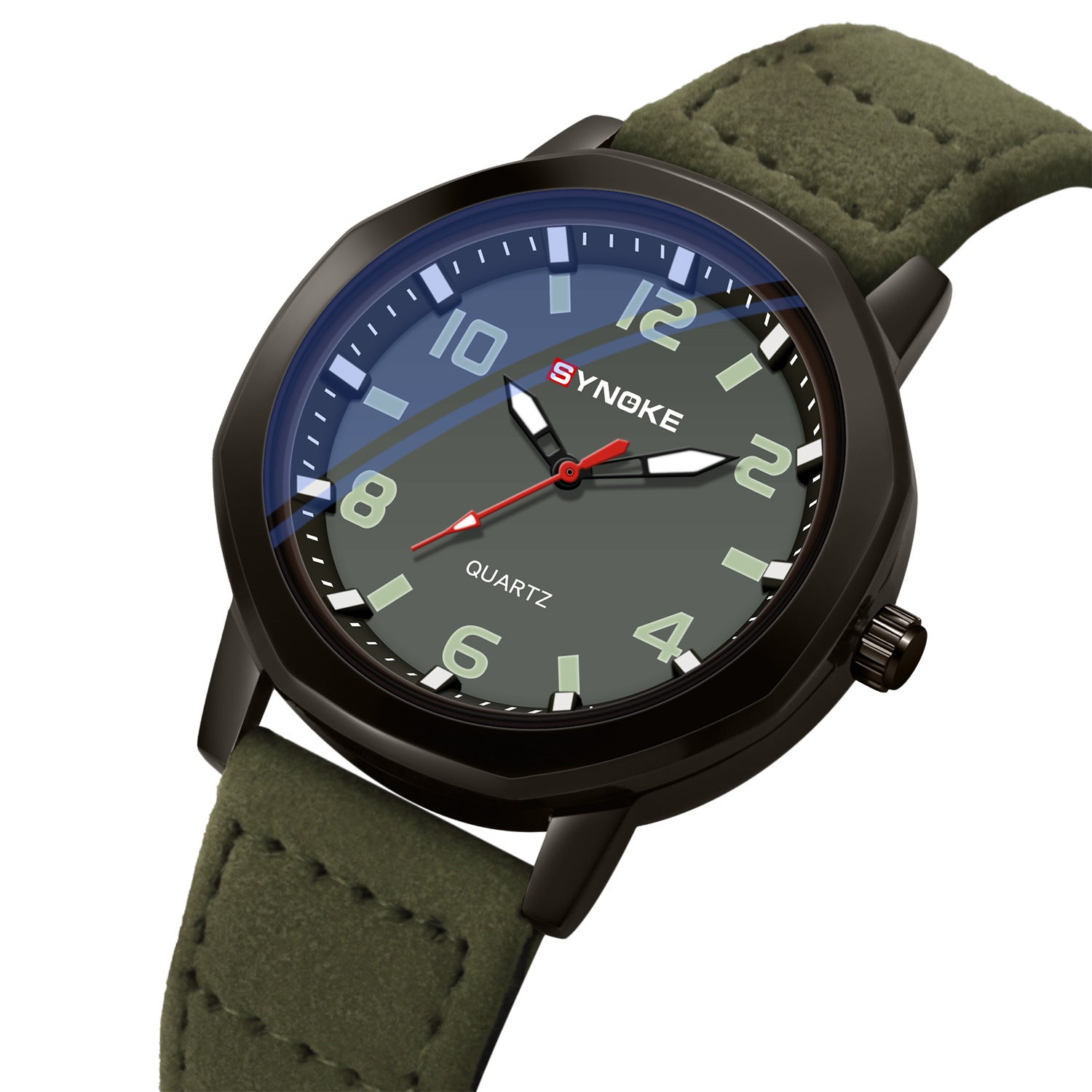 Retro Sportuhr für Herren mit Kunstlederarmband