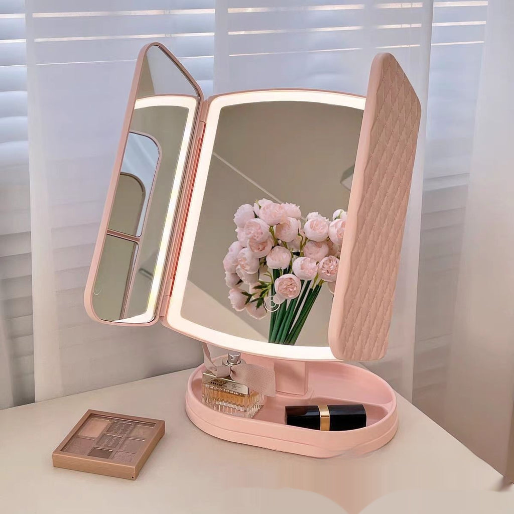 Dreifach LED-Makeup-Spiegel mit USB-Ladefunktion – Bild 8 | LuxeStyle