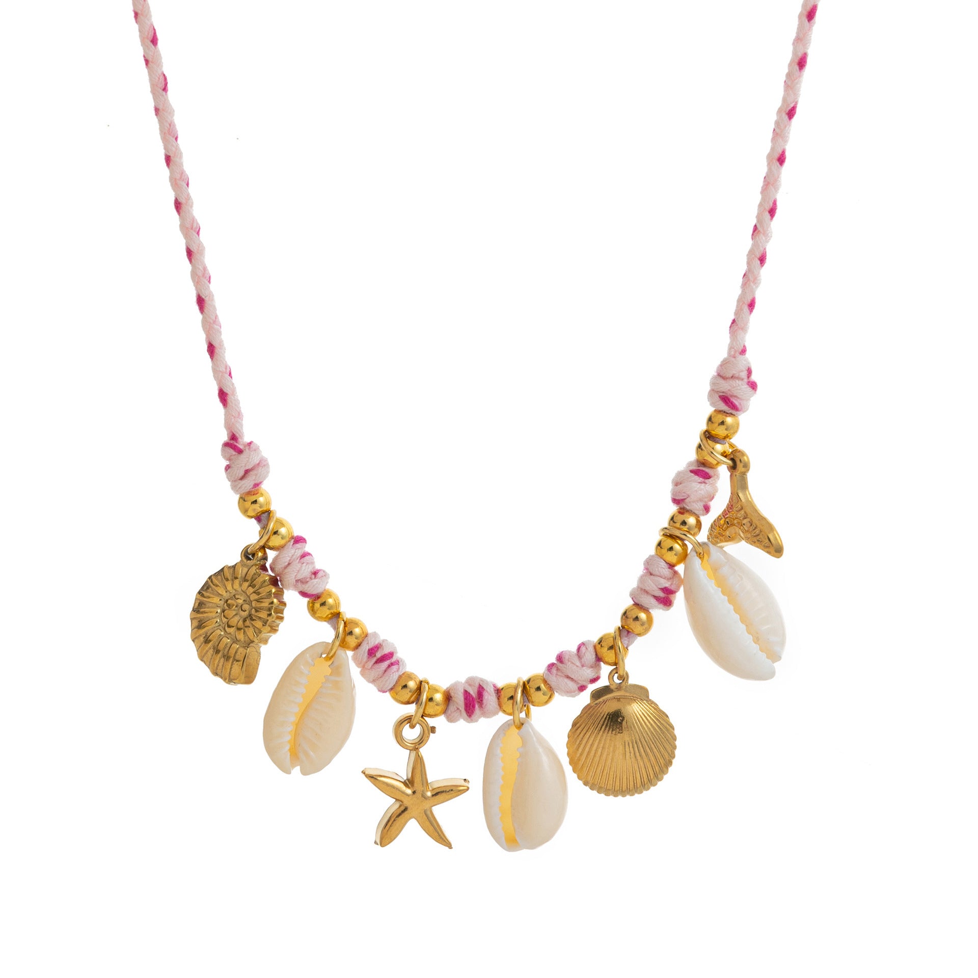 Keramik-Perlenkette in goldenem Finish