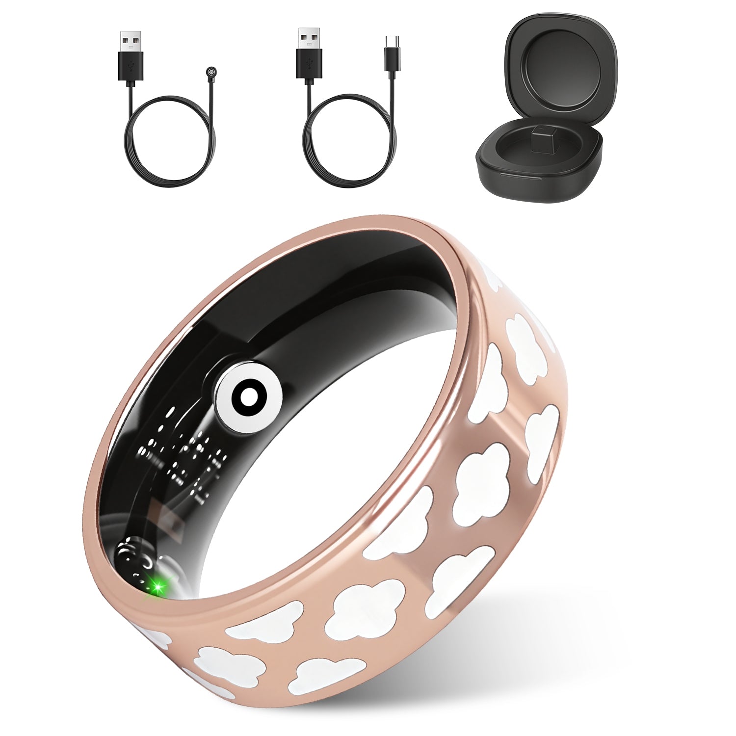 Smarter Gesundheits-Tracker Ring mit Ladecase – Ansicht 5