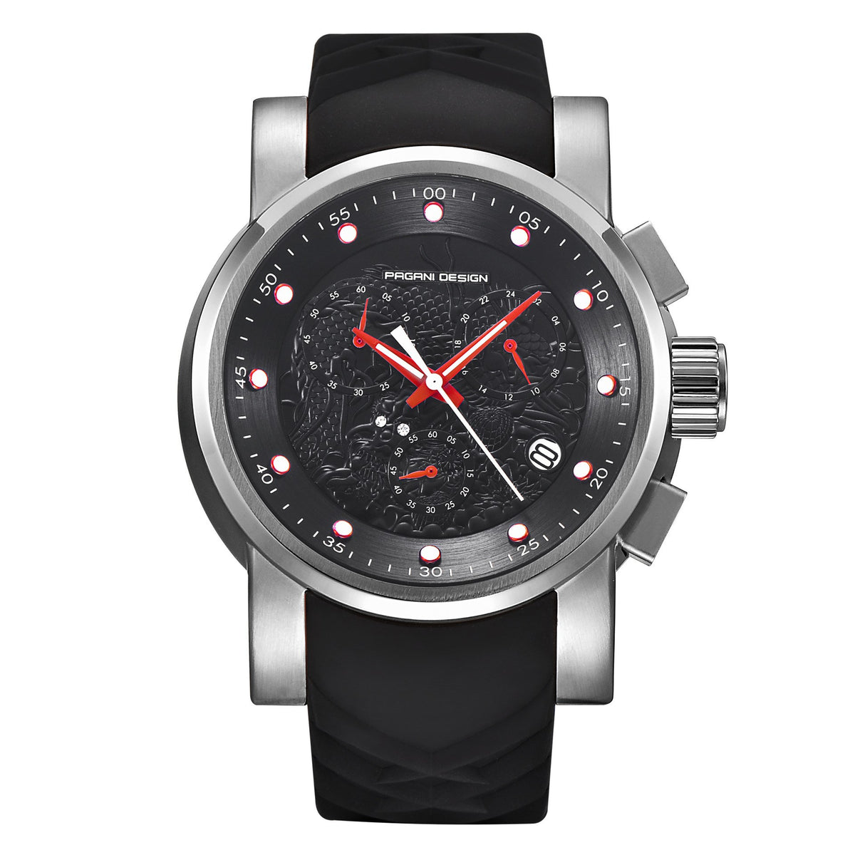 Herren Sportuhr mit Kalender und Silikonarmband – Bild 2 | LuxeStyle