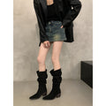 Kniehohe Reitstiefel mit Samtfutter